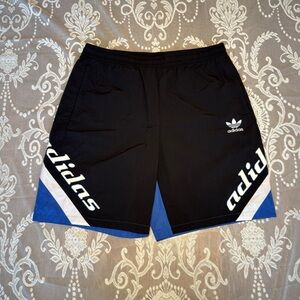 Adidas Black and Blue Athletic Shorts